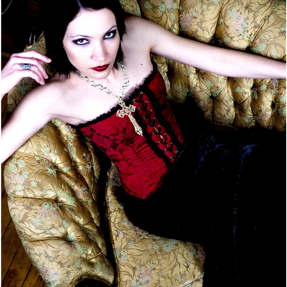 Gothic Cross Crystal Beaded Choker